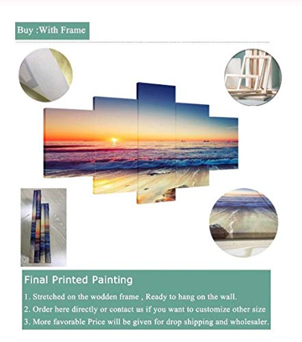 WLHZNB Impresiones sobre Lienzo 5 Piezas El Señor De Los Anillos Carteles De Cine Sala De Estar Arte De Pared Cuadros Modulares Decoración del Hogar (Tamaño B) con Marcos