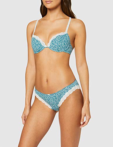 Women's Secret Cotton Time 2 Gallon Green Flower Braguita, Verde (Gama Verdes 23), (Tamaño del Fabricante: L) para Mujer