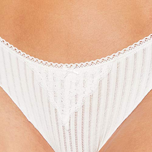 women'secret Braga brasileña de algodón desagujado con Detalle de Encaje