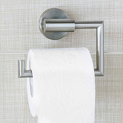 Wonder Worker Hold Portarrollos Baños Papel Higiénico Adhesivo, Sin Perforar, 15.5 X 13.5 X 5.4 cm