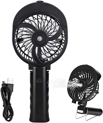 Woodtree Ventilador de la bruma Mini USB Recargable portátil silencioso humidificador con 2000 mAh de la batería Li-Poli, 3 velocidades Ajustables for el hogar, Viajes, Oficina, al Aire Libre,