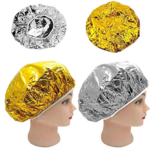 Woorea Gorras de Papel de Aluminio, Gorro de Ducha desechable Gorro de Ducha Papel de Aluminio Gorro de Tinte para el Cabello Gorro de protección para el Cabello para salón SPA Hotel Ducha de Viaje