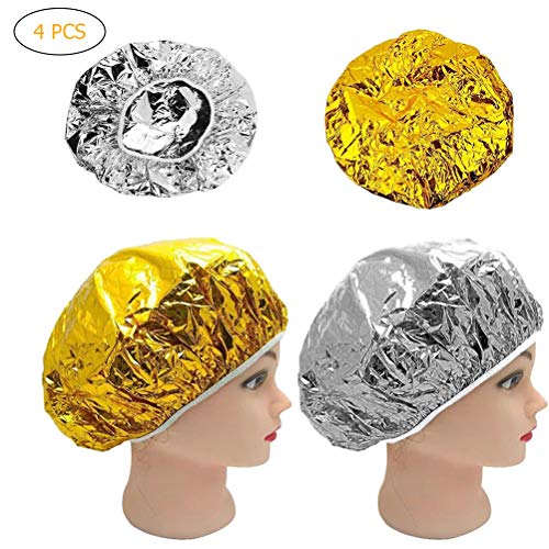 Woorea Gorras de Papel de Aluminio, Gorro de Ducha desechable Gorro de Ducha Papel de Aluminio Gorro de Tinte para el Cabello Gorro de protección para el Cabello para salón SPA Hotel Ducha de Viaje