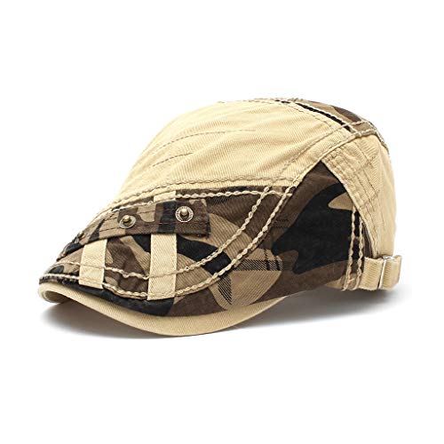 wopiaol Casquillo del Remache del Metal de Costura de la Boina Casual al Aire Libre del Camuflaje del Sombrero de los Hombres