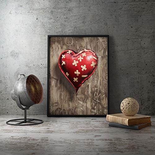 wopiaol Sin Marco Globo Rojo herido Lienzo Arte Pintura impresión Cartel y Abstracto Graffiti Calle Pared Arte Imagen Sala decoración de la Pared