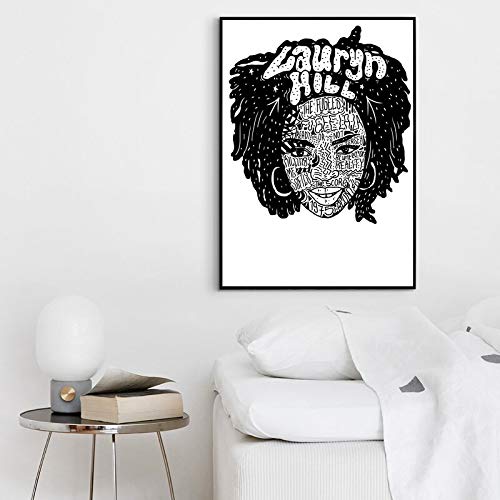 wopiaol Sin Marco Lauren Hill Rap Rock Singer Music Poster Decoración para el hogar Decoración de la Pared Arte de la Pared Pintura de la Lona Impresión de la Lona