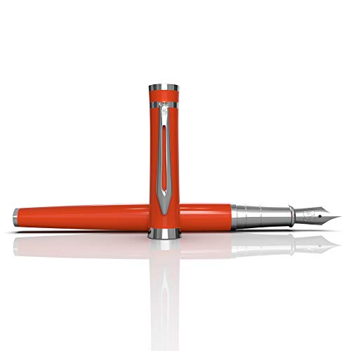 Wordsworth & Black Juego de pluma estilográfica[arenisca]-Punta mediana-Llevar un diario y caligrafía-Bolígrafos de escritura suave- 6 cartuchos de tinta gratis & Convertidor de recarga de tinta