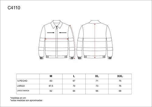 Work Team Cazadora con 2 Cintas de Alta Visibilidad y Reflectante. EN471. Hombre Marino+Amarillo A.V. M