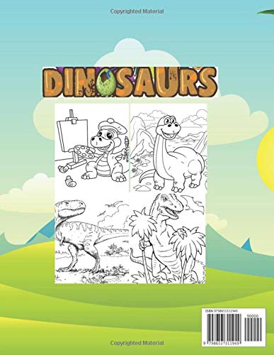 World Of Dinosaurs Coloring Book For Kids: I Am Artist, Confident, Brave & Beautiful. Age 4-8 -US Edition- (Coloring Book For Kids)