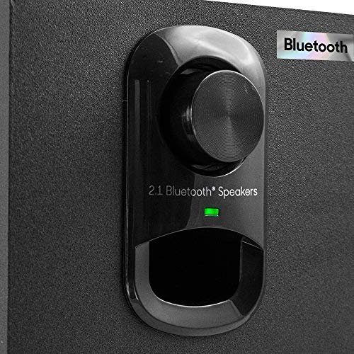 Woxter Big Bass 110r - Altavoces estéreo Bluetooth 2.1 con subwoofer de Madera, Bass réflex, 20W de Potencia y conexión estéreo RCA de 3,5mm. Ideal para PC/Smartphones y videoconsolas.