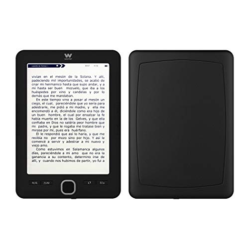 Woxter E-Book Scriba 195 Black Lector de libros electrónicos 6"(1024x758, E-Ink Pearl pantalla más blanca, EPUB, PDF) Micro SD, Guarda más de 4000 libros, Textura engomada, color negro