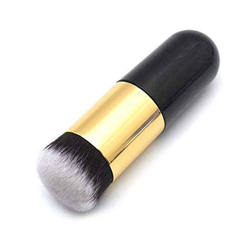 WPOS 1PC Pincel de Maquillaje Profesional Chubby Foundation Brush Pincel de Maquillaje de 5 Colores Pincel de Maquillaje Profesional, 05 Oro Negro, España