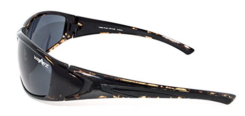 WrApz Streamline Brown Demi TR90 - Gafas de sol con montura flexible y espejo ahumado, 100% protección UV400