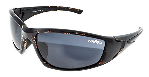 WrApz Streamline Brown Demi TR90 - Gafas de sol con montura flexible y espejo ahumado, 100% protección UV400