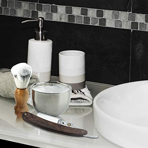 Wskderliner Juego de Afeitado para Barba para Hombres de Herramientas con Brocha de afeitar Soporte de Brocha Jabón de Afeitar Tazón