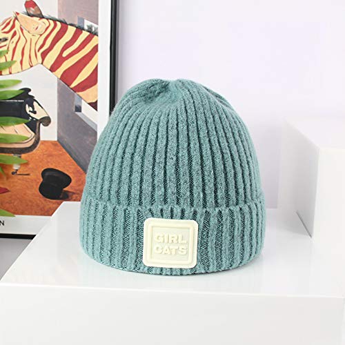 wtnhz Artículos de Moda Sombrero de Punto elástico con Etiqueta de Cuero Cosido Coreano de Tendencia de Color Caramelo Fresco pequeñoRegalo de Vacaciones