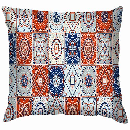 Wu Talavera - Funda de cojín con diseño de mosaico indio, diseño de mosaico de Portugal Las Artes geométricas