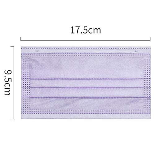 Wudi 50Pcs Tapa Bucal, Proteger Boca Y Nariz, Suave Y Transpirable, Adecuado para Deportes Al Aire Libre, Supermercados, Escuelas, Oficinas (púrpura)