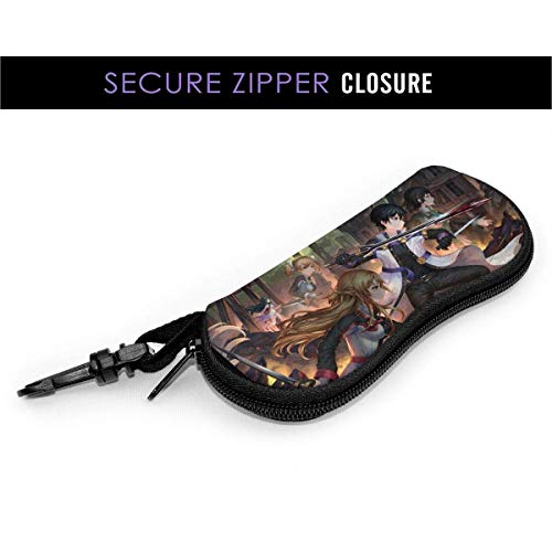 wusond Estuche para anteojos Sword Art Online Anime, Estuche para gafas de sol con cremallera de viaje portátil Protector de bolsa para gafas