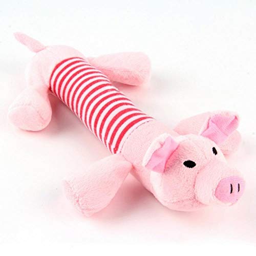 wuxing Juguetes para Mascotas Juguete para Perro Lindo Mascota Cachorro Mastica Squeaky Plush Tone Duck Pig & Elephant Toy 3 Diseño de Forma Animal Productos de Juguete, Pink Pig