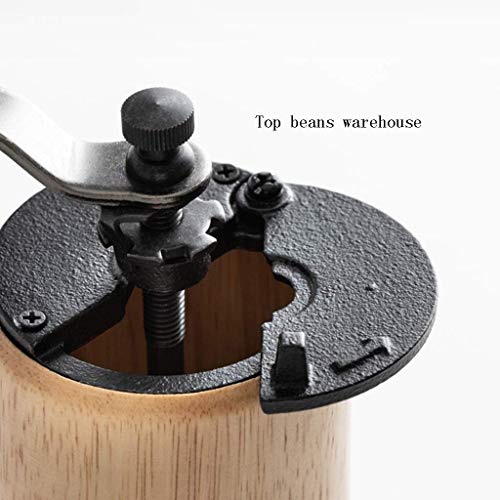 WWY Ajustable Manual Molinillo de café de Mano Portable del Molino de café de Hierro Fundido de Molienda de Madera Core Shell de la manivela Molino Perfecto for su hogar, Oficina o de Viaje