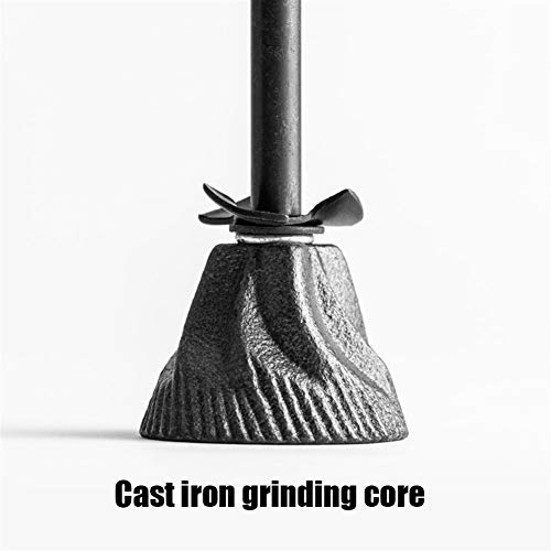 WWY Ajustable Manual Molinillo de café, Mango de Acero Inoxidable, Hierro Fundido Molienda Core, Cuerpo de Madera, Zona de Mano Molino de café for su hogar, Oficina o de Viaje