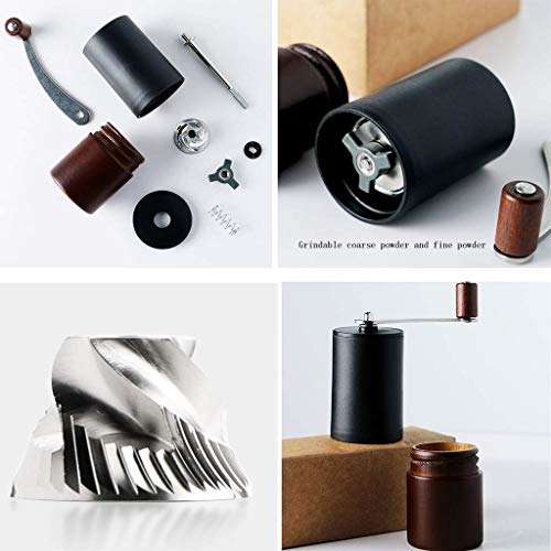 WWY Manual Molinillo de café de Mano Portable del Molino de café de molienda de Acero Núcleo de la manivela Ajustable Molino Perfecto for su hogar, Oficina o de Viaje