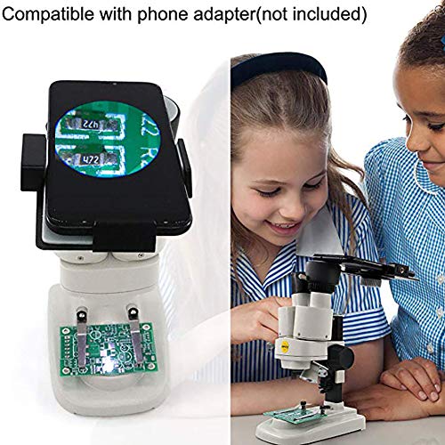 WXX Microscopio Binocular 20X con Doble Fuente De Luz LED, Microscopio Biológico De Metal, Puede Observar Rocas, Plantas, Monedas, Insectos, Etc.