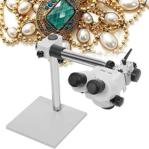 WXX Microscopio De Mosaico De Joyería con Zoom Continuo 7X-45X con Portabrocas Inclinable para Microscopio Estereoscópico Binocular para Observar Rocas E Insectos