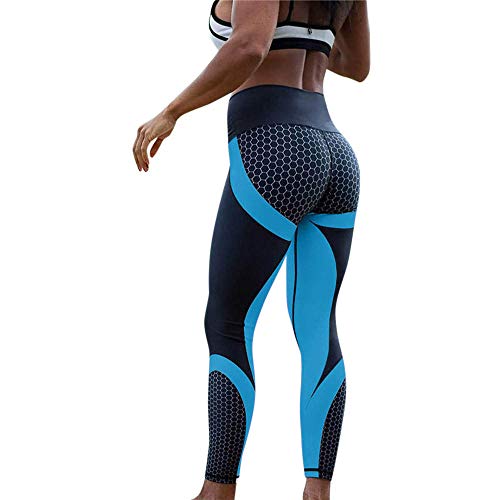WYHX Leggings para Mujer Pantalones de Fitness para Mujer Mujeres Imprimir Patchwork Gym Leggings Cintura Alta Push Up Ropa Deportiva Elastic Fitness Yoga Legging Running Sport-M