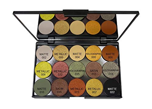 WYNIE Paleta Imantada de Sombras de Ojos con 15 Sombras en Godet con Acabados Shine Holographic Matte Metallic Satin Maquillaje Profesional