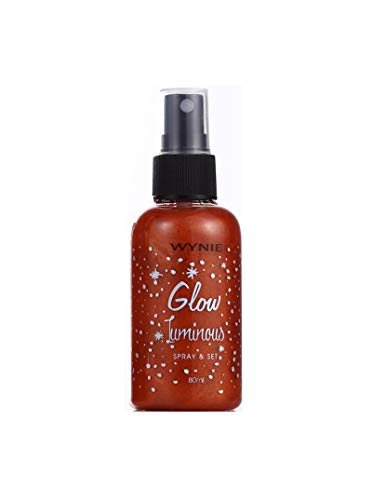 WYNIE Spray Fijador de Maquillaje Glow Luminous Setting Spray con Acabado Brillo Tono 004-80 ml