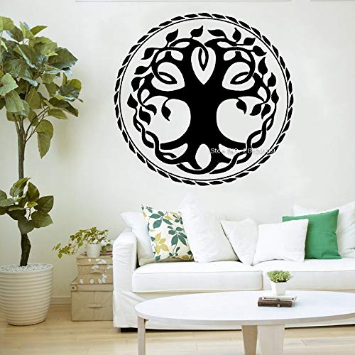 wZUN Árbol de la Vida Mural Tatuajes de Pared Sabiduría Rama Sala de Estar Yoga Estudio Decoración Vinilo extraíble 44x42cm
