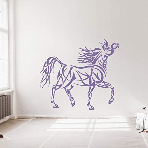 wZUN Caballo Silueta diseño de Estilo Tribal Vinilo Arte Animal Pegatina Sala de Estar decoración extraíble 68X60cm