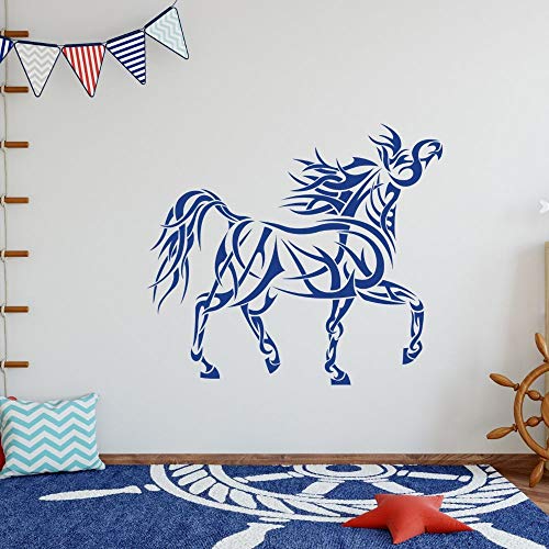 wZUN Caballo Silueta diseño de Estilo Tribal Vinilo Arte Animal Pegatina Sala de Estar decoración extraíble 68X60cm