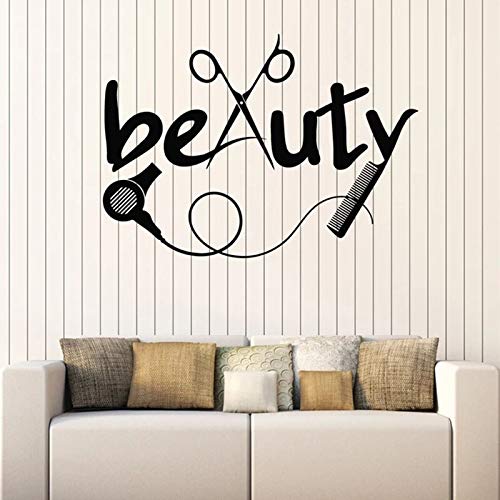 wZUN Herramientas de barbero calcomanías de Pared peluquería peluquería salón de Belleza decoración Pegatinas de Vinilo Personalidad Arte Papel Tapiz 50X36cm