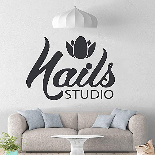 wZUN Manicura pedicura salón Pegatinas de Pared extraíbles salón de uñas Vinilo Pegatinas de Pared de uñas salón de Belleza Papel Tapiz 63X45cm