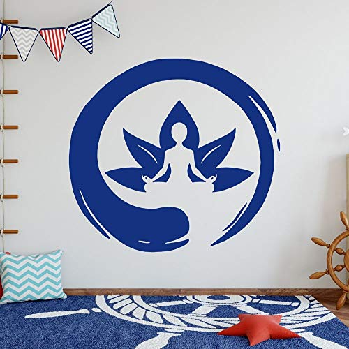 wZUN Pegatinas de Pared de Loto de meditación Budista Zen Yoga decoración de Sala de Estar y Dormitorio extraíble 57X52cm