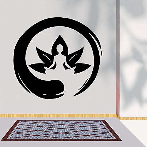 wZUN Pegatinas de Pared de Loto de meditación Budista Zen Yoga decoración de Sala de Estar y Dormitorio extraíble 57X52cm
