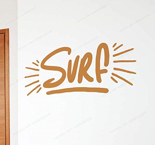 wZUN Surf Texto Etiqueta de la Pared Vinilo Surfista decoración del hogar extraíble Surf Playa decoración de la habitación 63X30cm