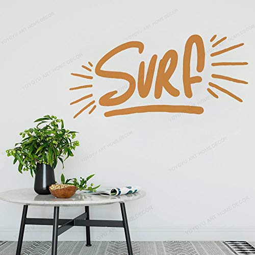 wZUN Surf Texto Etiqueta de la Pared Vinilo Surfista decoración del hogar extraíble Surf Playa decoración de la habitación 63X30cm