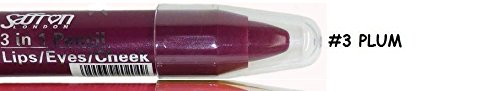 X5 Units New Saffron London 3 en 1 Pencil for Lips Eyes and Cheek Liner Chunky Crayon Colours