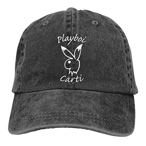 XBFHG CelleCX Playboi Carti Logo Trend Printing Sombrero de Vaquero Gorra de béisbol de Moda Unisex Negro
