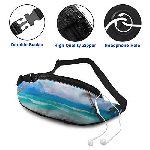 XCNGG Bolso de Cintura Corriente Bolso de Cintura de Ocio Bolso de Cintura Bolso de Cintura de Moda Casual Waist Bag Summer Beach Theme For Men Women Running Travel Fashionable Fanny Pack