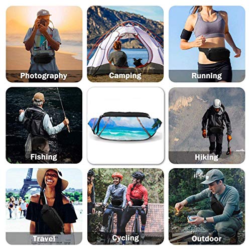 XCNGG Bolso de Cintura Corriente Bolso de Cintura de Ocio Bolso de Cintura Bolso de Cintura de Moda Casual Waist Bag Summer Beach Theme For Men Women Running Travel Fashionable Fanny Pack