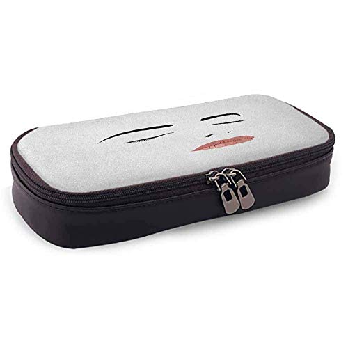 XCNGG Estuche para lápices pequeño de piel sintética con pestañas, tema de juventud y belleza, retrato de mujer atractivo abstracto con ojos cerrados para bolígrafos, lápices, resaltadores, bolígrafos