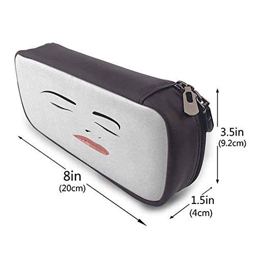 XCNGG Estuche para lápices pequeño de piel sintética con pestañas, tema de juventud y belleza, retrato de mujer atractivo abstracto con ojos cerrados para bolígrafos, lápices, resaltadores, bolígrafos