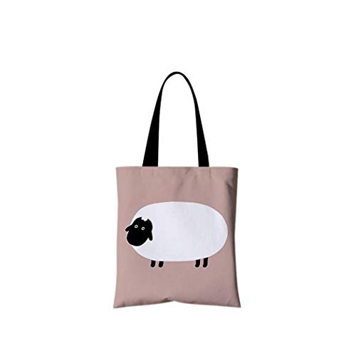 XD Panda Bolso Tote, Blanco Lindo Oveja Animal Bolsa de Lona para Estudiantes Bolso de Compras Verde portátil Bolso de Viaje Diario Unisex Mano Lavado Plegable de Gran Capacidad, Grande (40X45Cm)