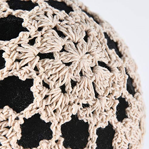 Xiangrun Boina Mujer - Mujeres de la Vendimia por Ganchillo de la Mano del Sombrero del algodón de Verano caída de Flores de Punto Creuse Literatura Color sólido il cráneo del Sombrero de