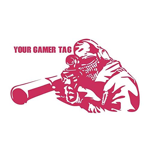 XIAOJIE0104 Adhesivo de Pared para Videojuegos Estilo Gamer Sniper Ghost Etiqueta de Jugador Personalizada Vinilo Vinilos Decorativos para el hogar Decoración para el hogar,Colorete,L 100x54cm